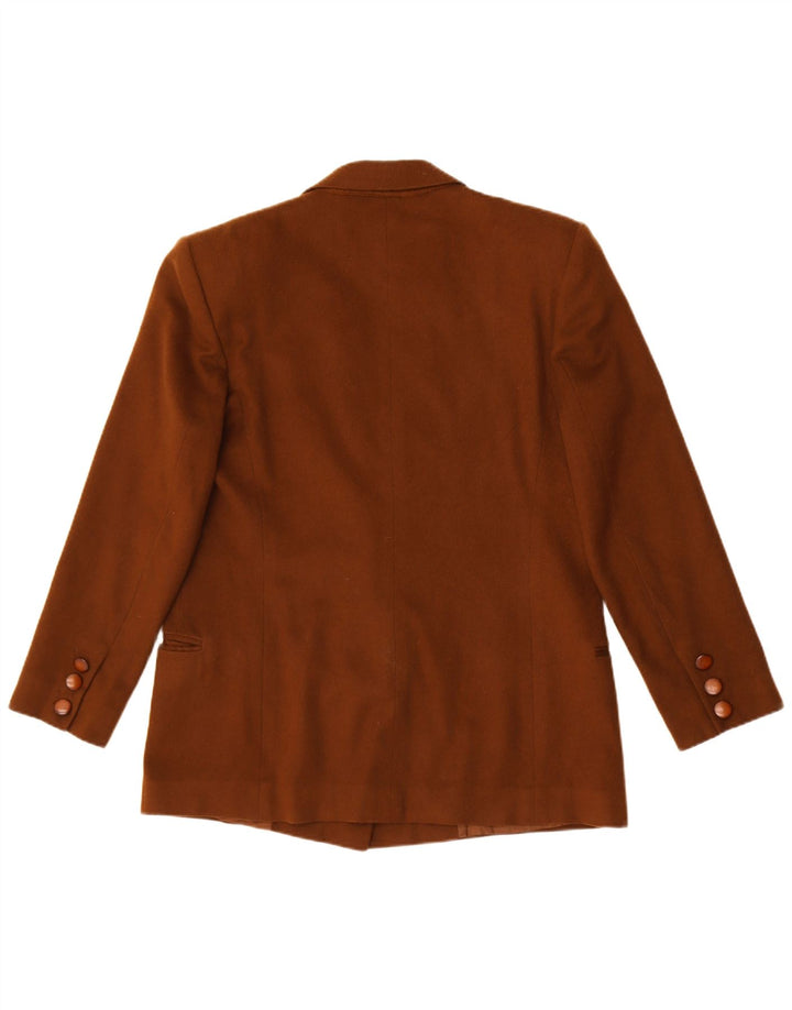 Genny Zweireihiger Blazer für Damen, UK 14, mittelbraune Wolle
