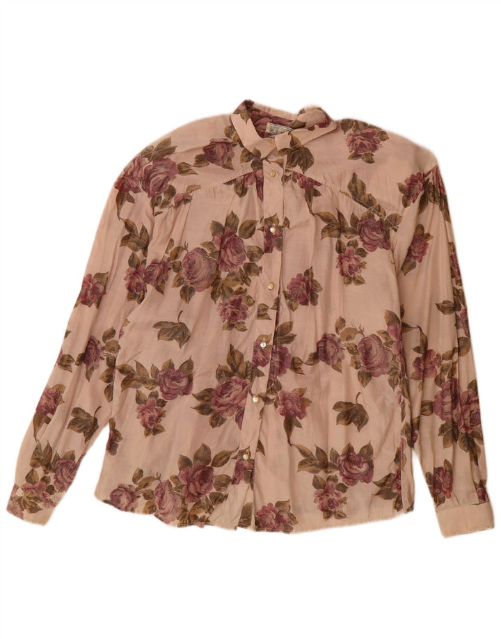 Rudi Valenti Damen-Hemd IT 44 Medium Beige Floral