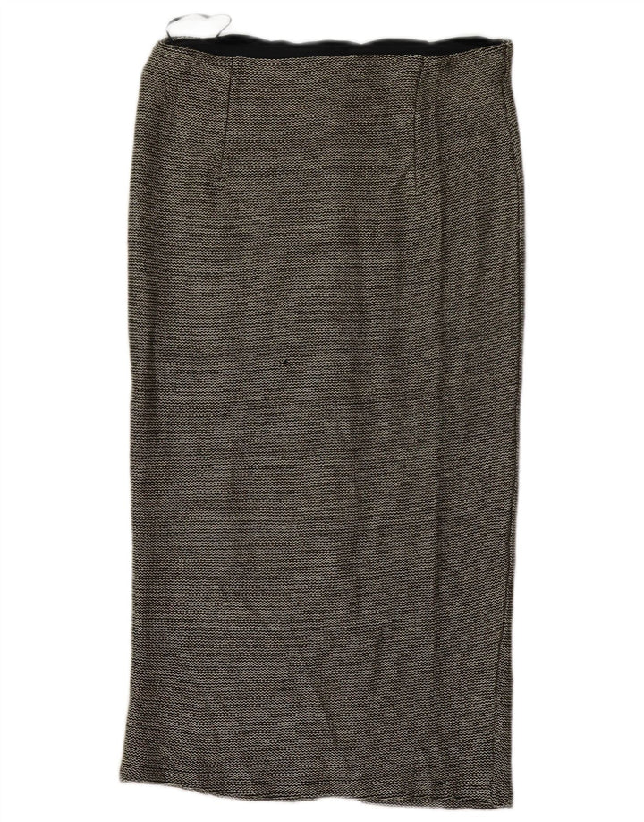 Topshop Damen Midirock UK 12 Medium W32 Schwarz Polyester