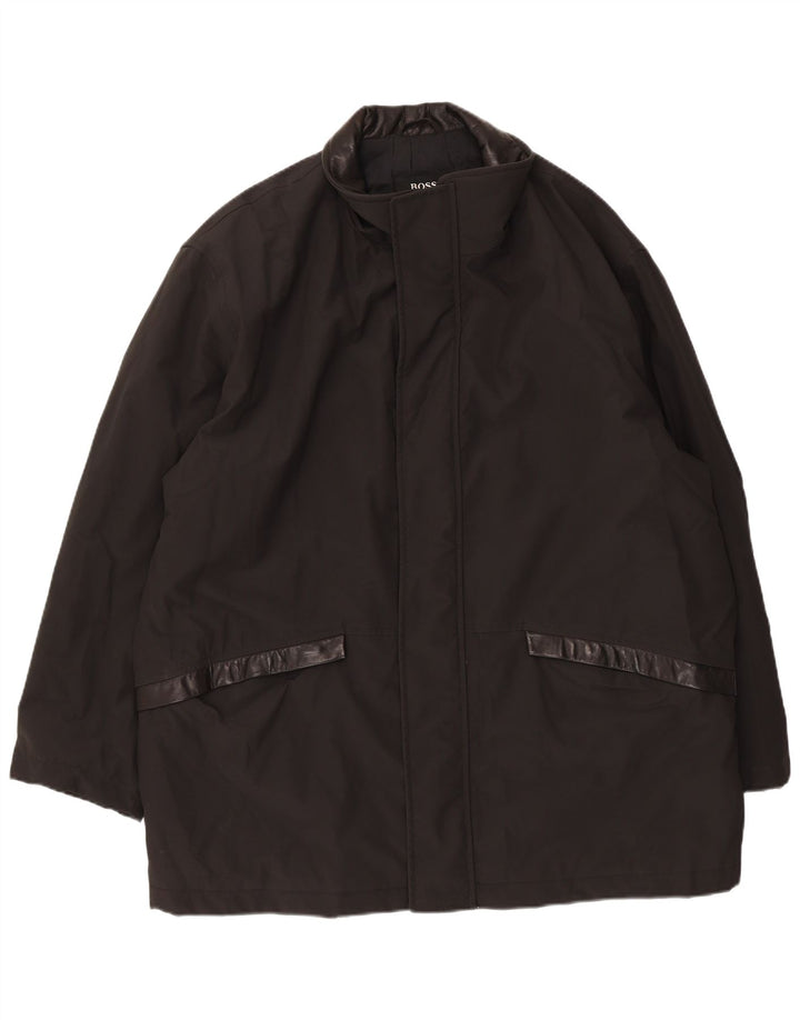 Hugo Boss Herrenmantel EU 52 XL Schwarz Polychlorid