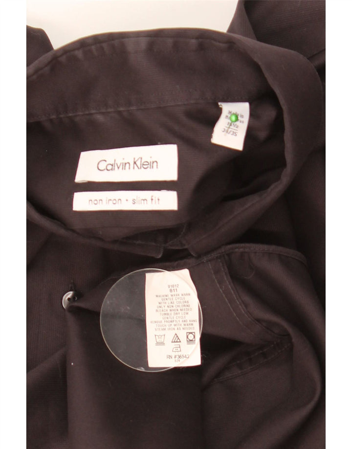 Calvin Klein Herren Slim Fit Hemd Größe 15 1/2 Medium Schwarz
