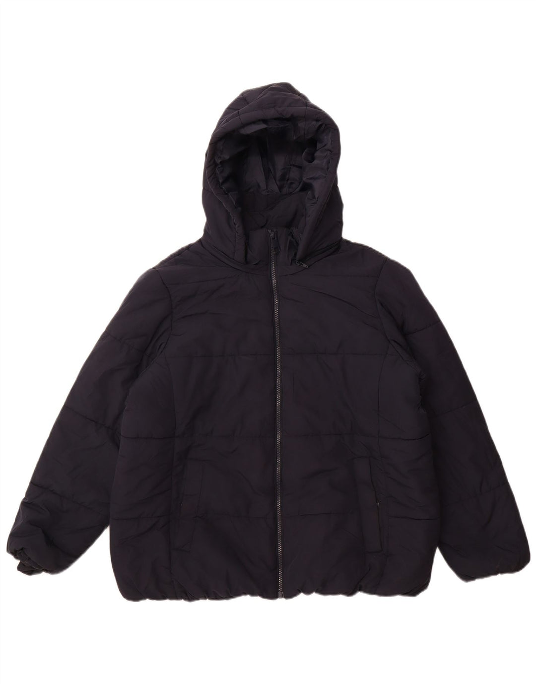 Marks & Spencer Wattierte Damenjacke mit Kapuze, UK 18, XL, Marineblau, Polyester