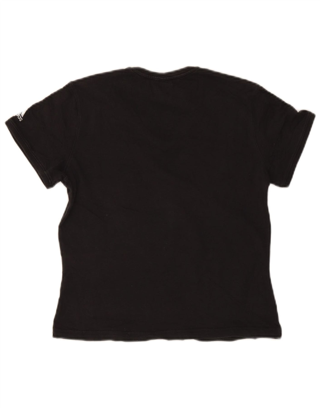 ADIDAS Damen Crop Graphic T-Shirt Top UK 14 Mittelschwarze Baumwolle