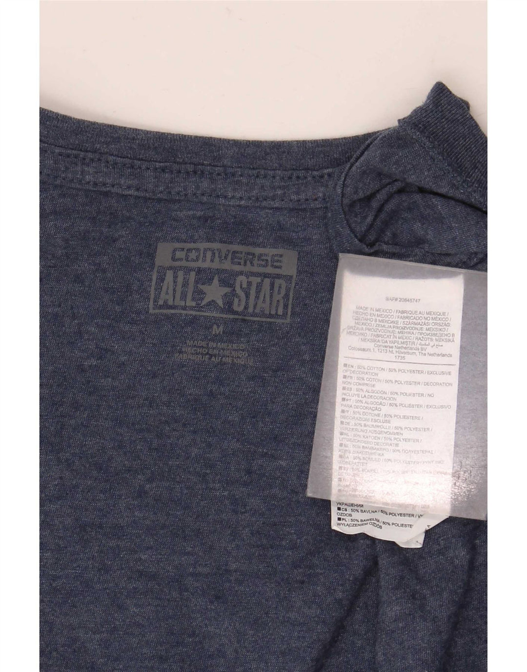 Converse Herren Chuck Taylor T-Shirt-Oberteil aus mittelblauer Baumwolle