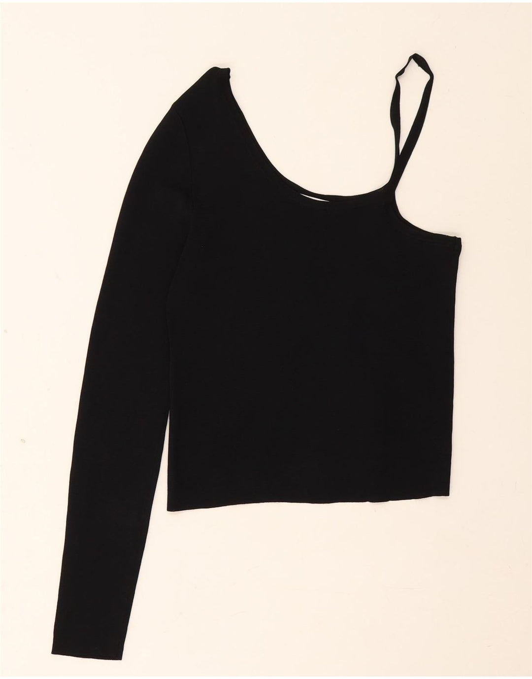 Zara Damen Crop One Shoulder Top UK 8 Small Schwarz