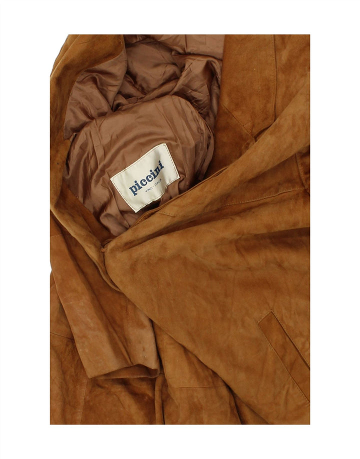 PICCINI Womens Suede Overcoat IT 46 Large Brown Vintage Piccini and Second-Hand Piccini from Messina Hembry 