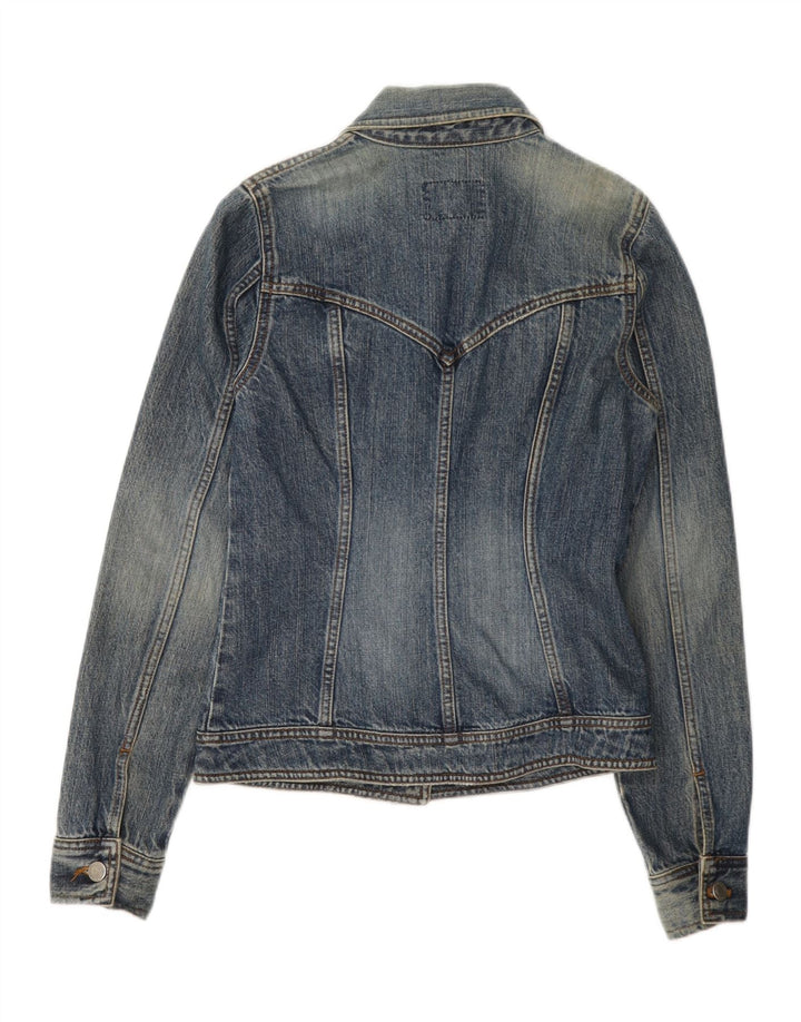 Jigsaw Womens Übergroße Jeansjacke UK 8 Small Blaue Baumwolle
