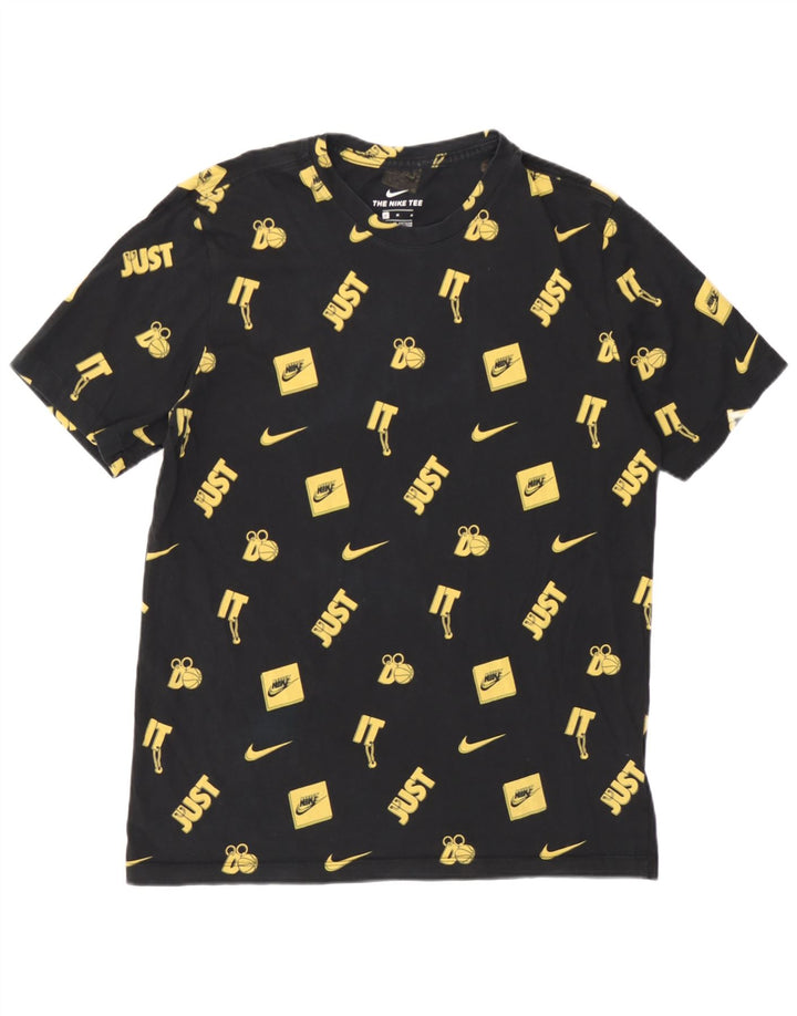 Nike Herren-T-Shirt mit Grafik, mittelgroß, schwarz, geometrisch, Baumwolle