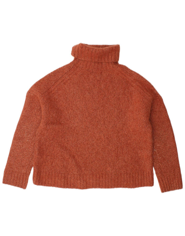 SUPERDRY Damen Crop Rollkragenpullover Pullover UK 12 Mittelbraun