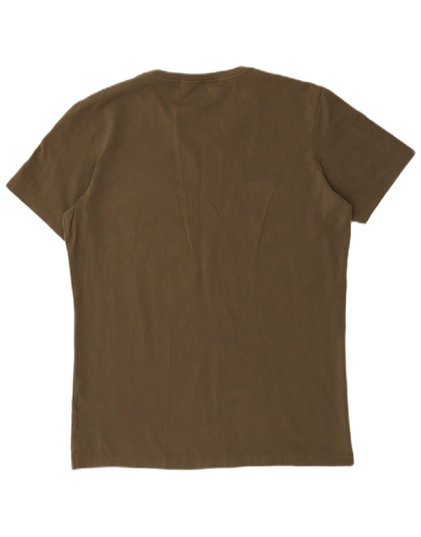 Calvin Klein Jeans Herren T-Shirt Top XL Khaki Baumwolle
