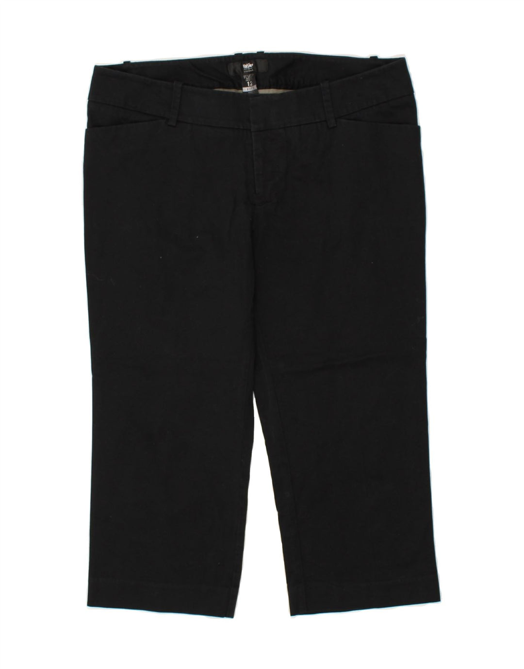 MOSSIMO Womens Capri Trousers US 12 Large W34 L20 Black Cotton | Vintage Mossimo | Thrift | Second-Hand Mossimo | Used Clothing | Messina Hembry 