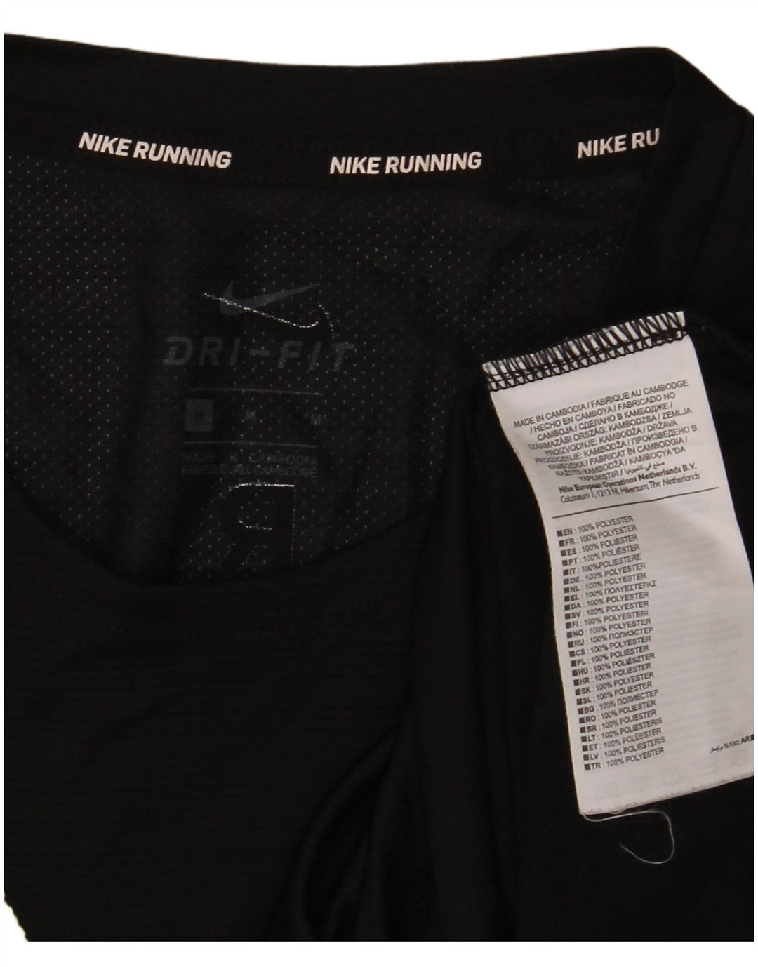 NIKE Damen Dri Fit Graphic T-Shirt Top Mittelschwarzes Polyester