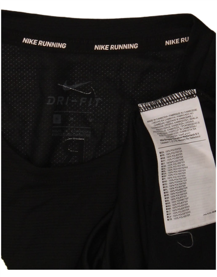 NIKE Damen Dri Fit Graphic T-Shirt Top Mittelschwarzes Polyester