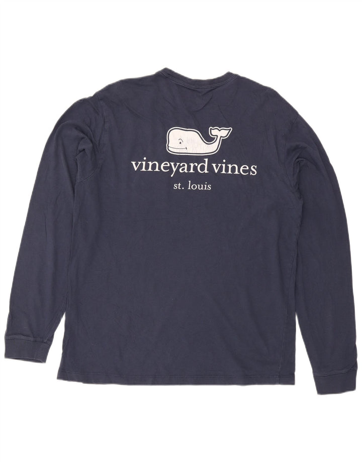 Vineyard Vines Herren-Grafikoberteil, langärmelig, klein, marineblau, Baumwolle