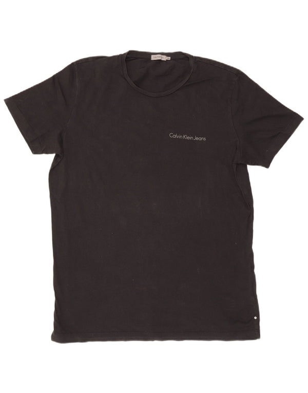 Calvin Klein Jeans Herren T-Shirt Top 2XL Schwarz Baumwolle