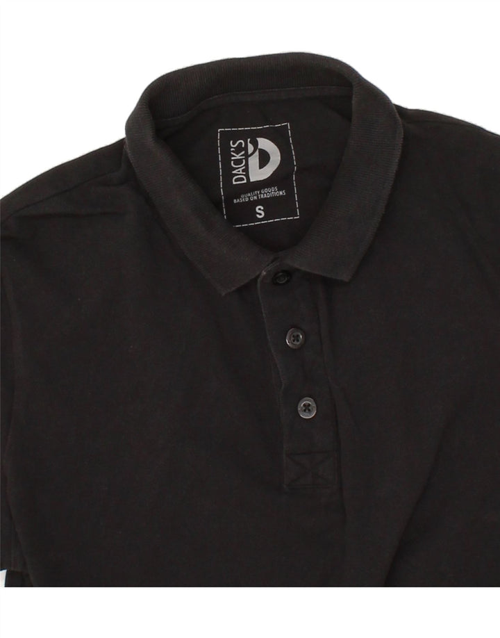 DACK'S Mens Polo Shirt Small Black Cotton Vintage Dack's and Second-Hand Dack's from Messina Hembry 