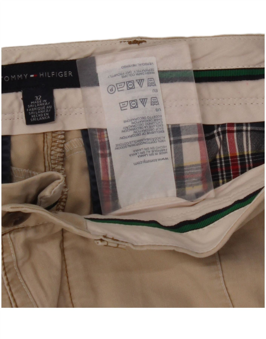 TOMMY HILFIGER Herren Chino Shorts W32 Mittelbeige Baumwolle
