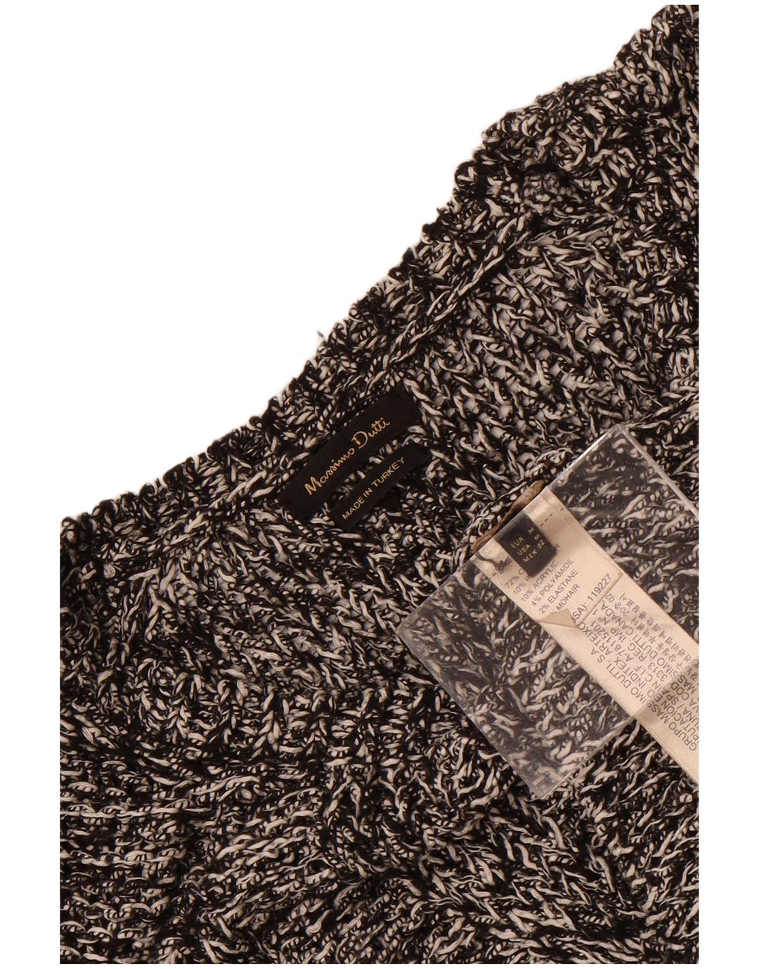 Massimo Dutti Damen-Pullover mit U-Boot-Ausschnitt, UK 14, Mittelgrau meliert