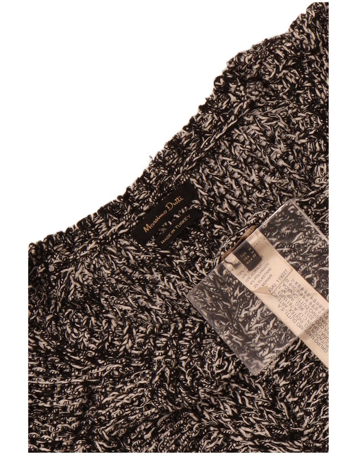 Massimo Dutti Damen-Pullover mit U-Boot-Ausschnitt, UK 14, Mittelgrau meliert