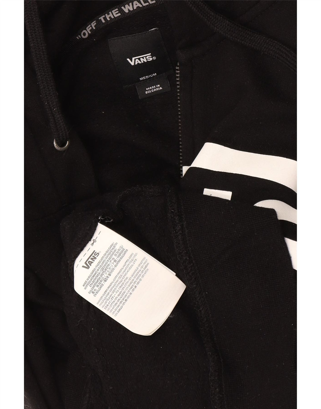 Vans Herren-Kapuzenpullover mit grafischem Reißverschluss, mittelschwarz, Baumwolle