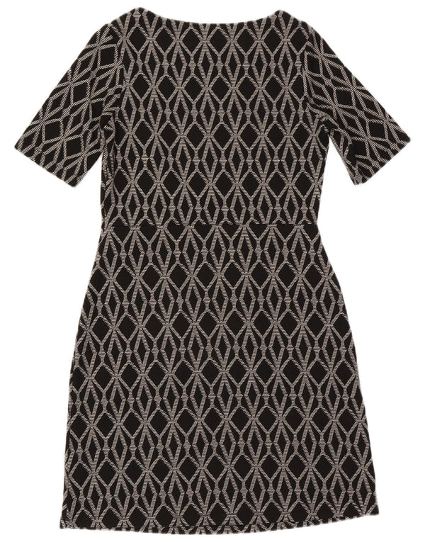 Next Damen Etuikleid UK 12 Mittelgraues geometrisches Polyester