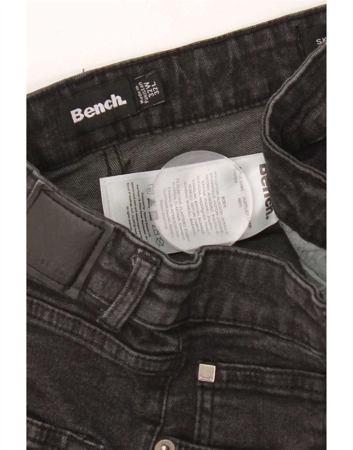 Bench Herren Skinny Jeans W32 L32 Schwarze Baumwolle