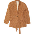 HAVEONE Womens Double Breasted Blazer Jacket UK 14 Medium Brown Pinstripe Vintage Haveone and Second-Hand Haveone from Messina Hembry 
