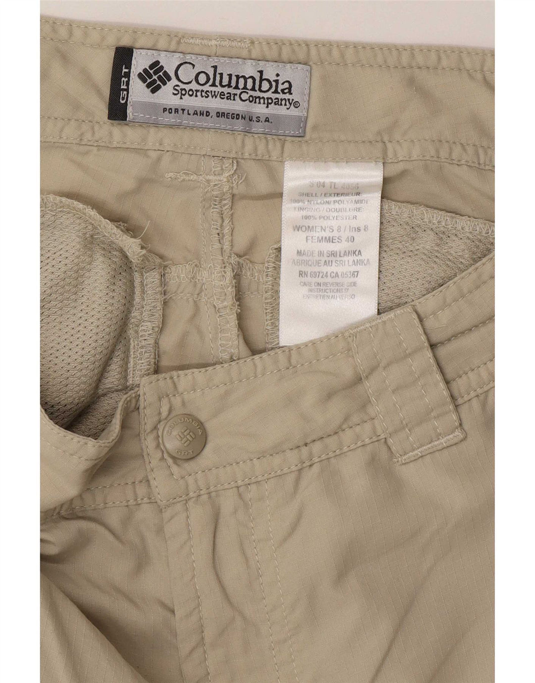 Columbia Damen Cargo-Shorts US 8 Medium W30 Beige Nylon