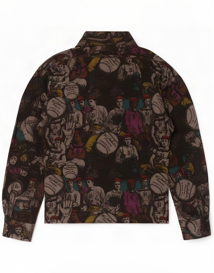 Vintage Womens Abstract Pattern Graphic Shirt Bluse UK 12 Medium Black