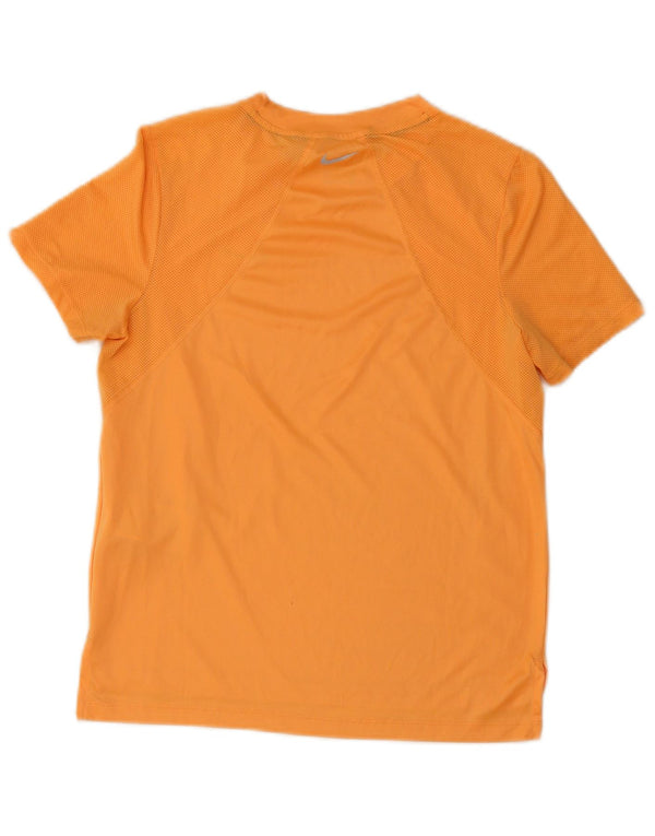 Nike Damen Dri Fit T-Shirt Top UK 10 Small Orange Polyester