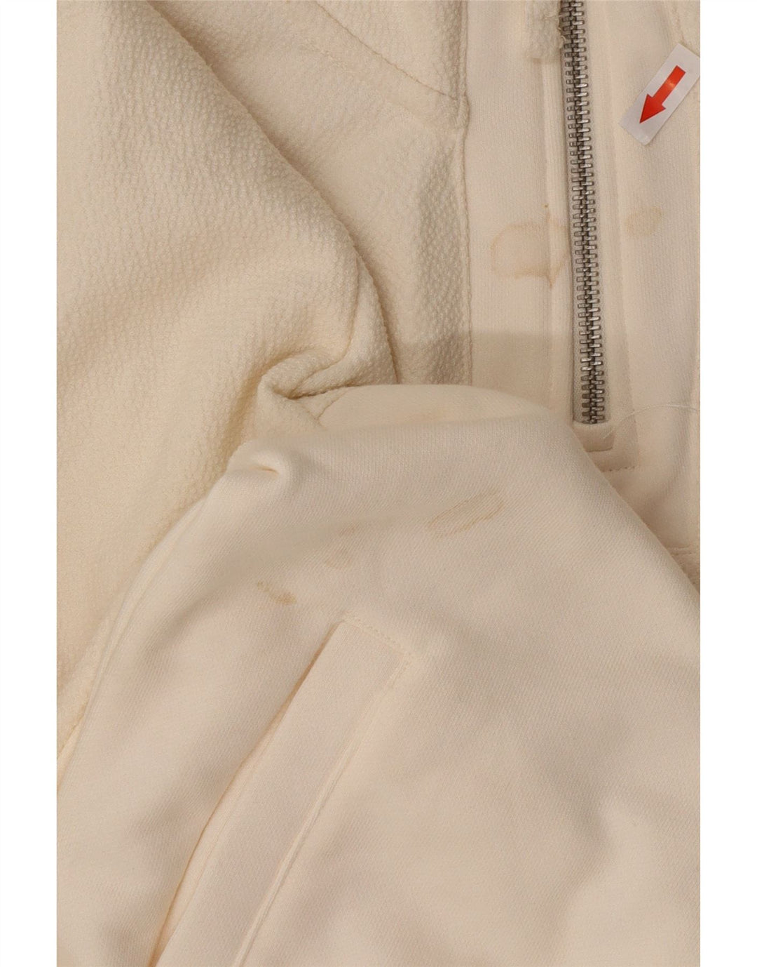 Zara Herren-Sweatshirt mit Reißverschluss am Hals, klein, weiß, Polyester