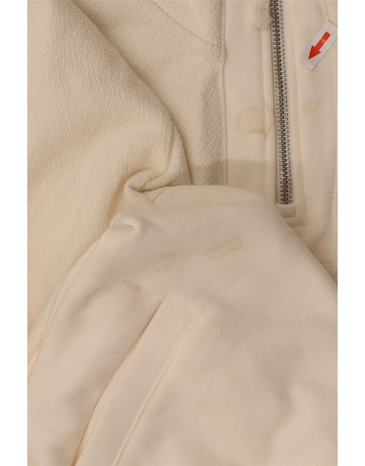 Zara Herren-Sweatshirt mit Reißverschluss am Hals, klein, weiß, Polyester