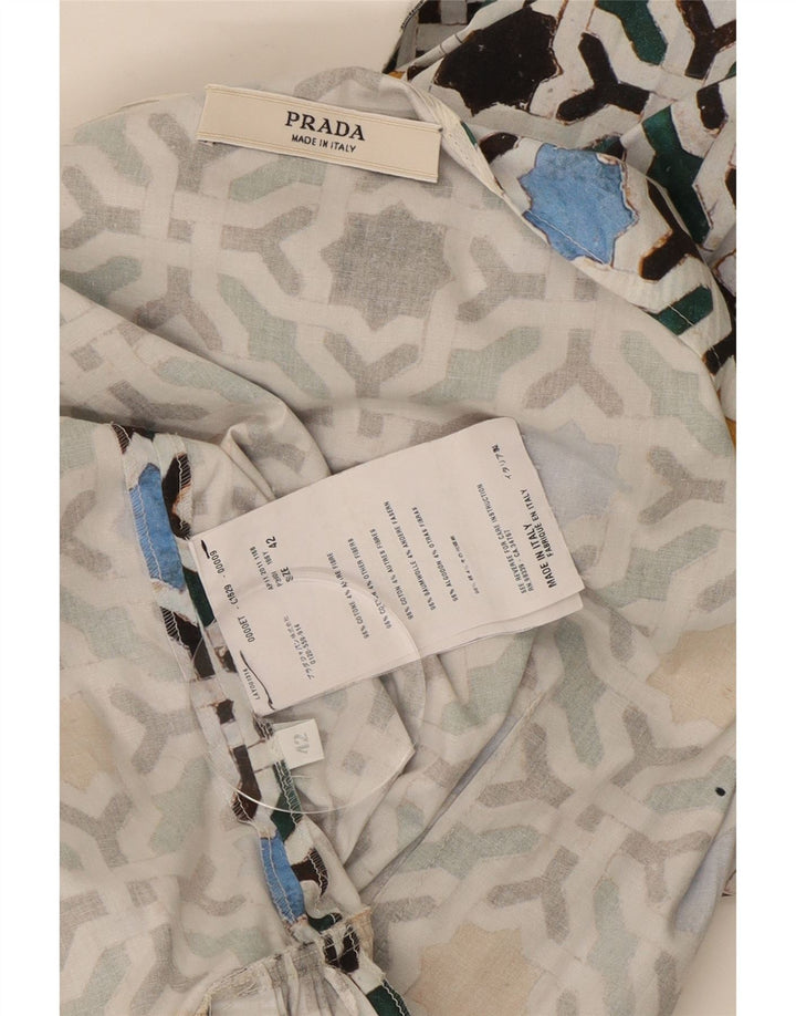 Prada Damen-Sommerkleid IT 42 aus mehrfarbiger, geometrischer Baumwolle in mittlerer Größe