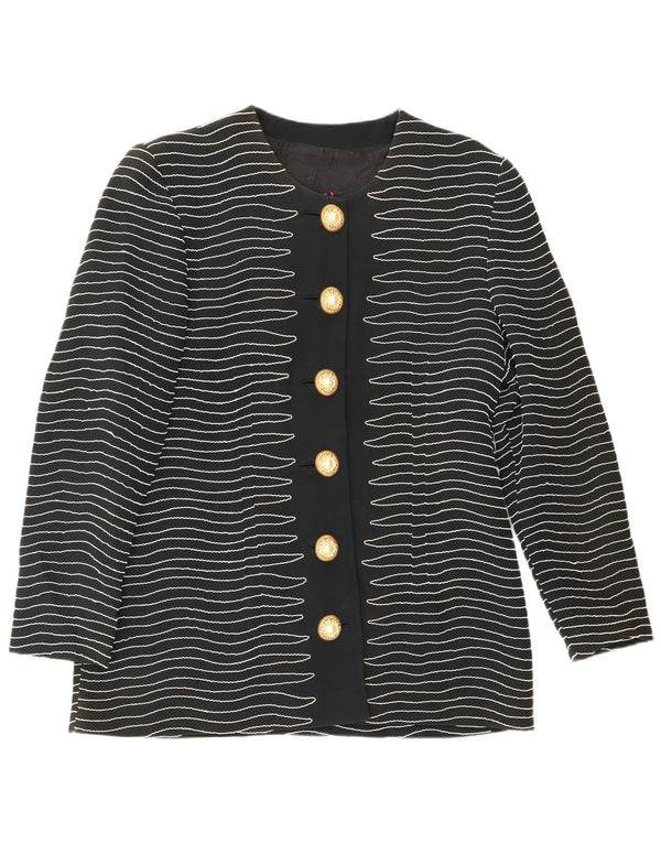 Gai Mattiolo Damen 6-Knopf-Blazerjacke IT 50 XL Schwarz gestreift