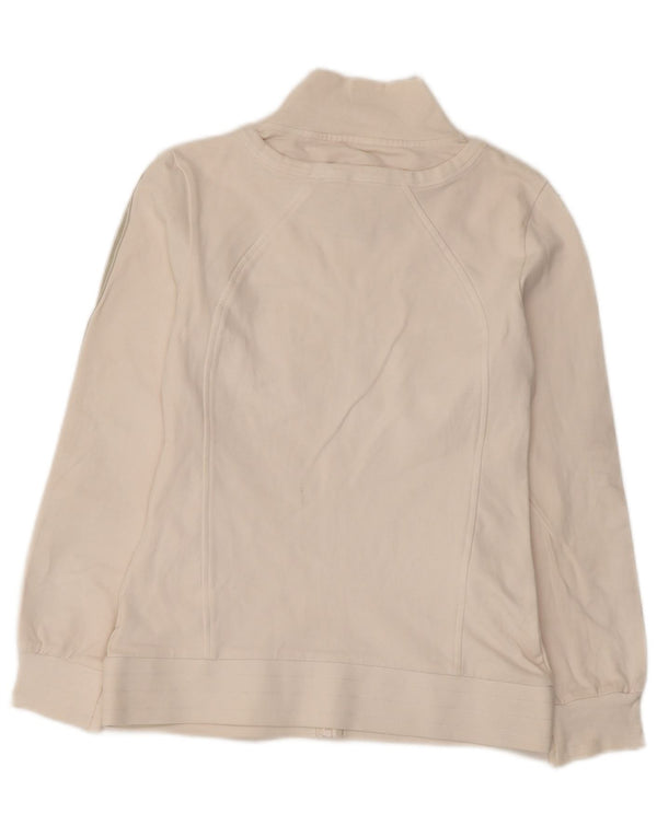 Fila Damen-Trainingsanzug-Top-Jacke, UK 10, Größe S, weiß, gestreift, Baumwolle