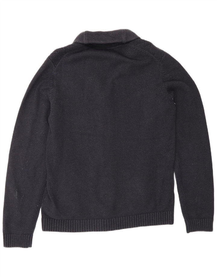 Ted Baker Herren-Strickjacke, Größe 4, groß, marineblaue Baumwolle