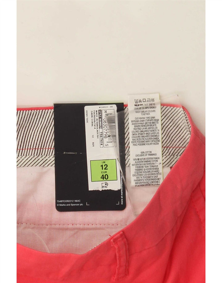 Marks & Spencer Damen Chinoshorts UK 12 Medium W32 Rosa Baumwolle