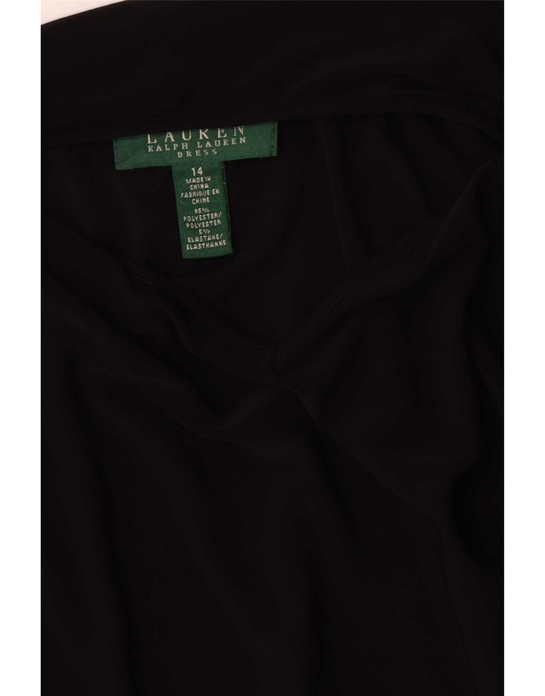 Ralph Lauren Damen Etuikleid US 14 XL Schwarz Polyester