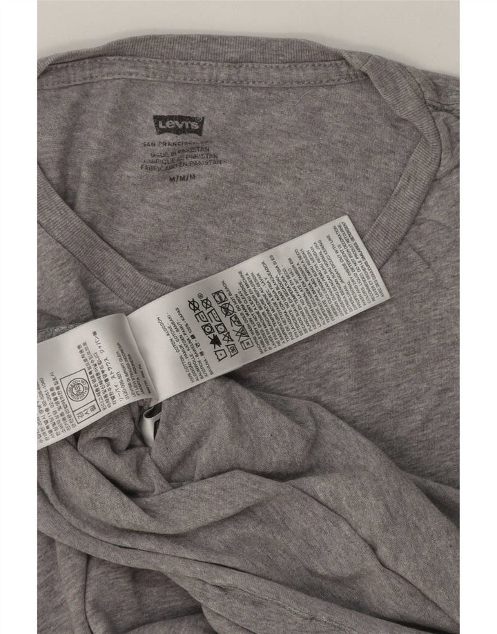 Levi's Herren-T-Shirt-Oberteil aus mittelgrau gefleckter Baumwolle