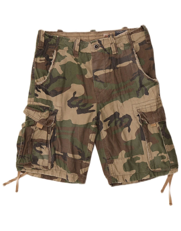 Jack & Jones Herren Cargoshorts Medium W32 Khaki Camouflage Baumwolle