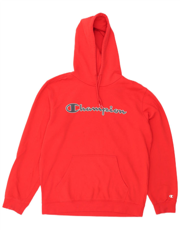 Champion Herren-Kapuzenpullover mit Grafik, Größe L, Rot