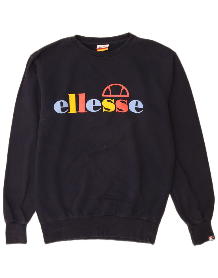 Ellesse Herren-Sweatshirt mit Grafik, mittlere marineblaue Baumwolle