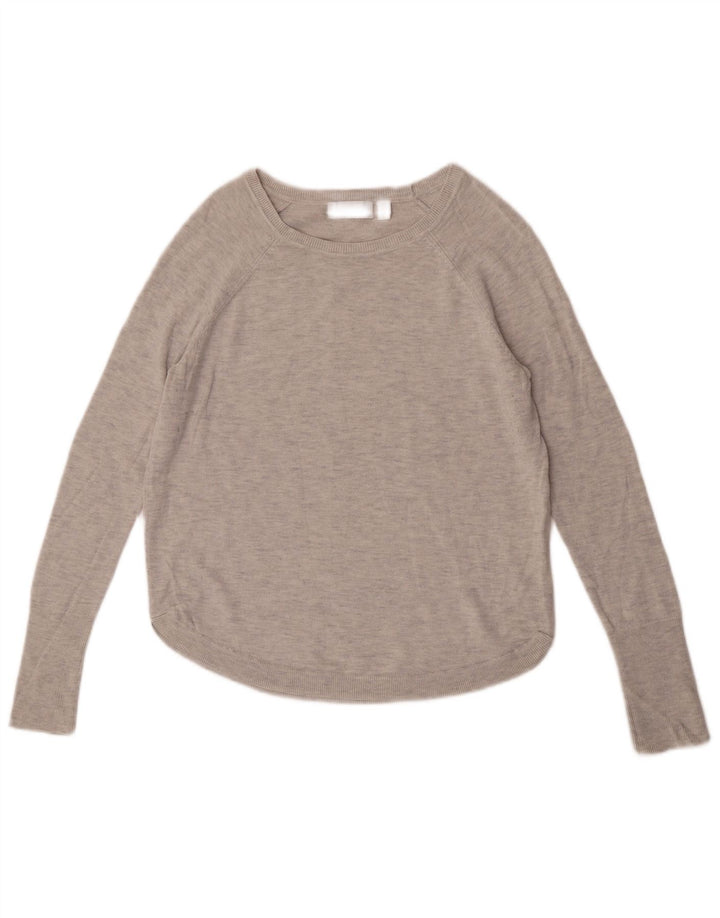 White Label Damen-Pullover mit U-Boot-Ausschnitt, Gr. 10, Größe S, Grau meliert