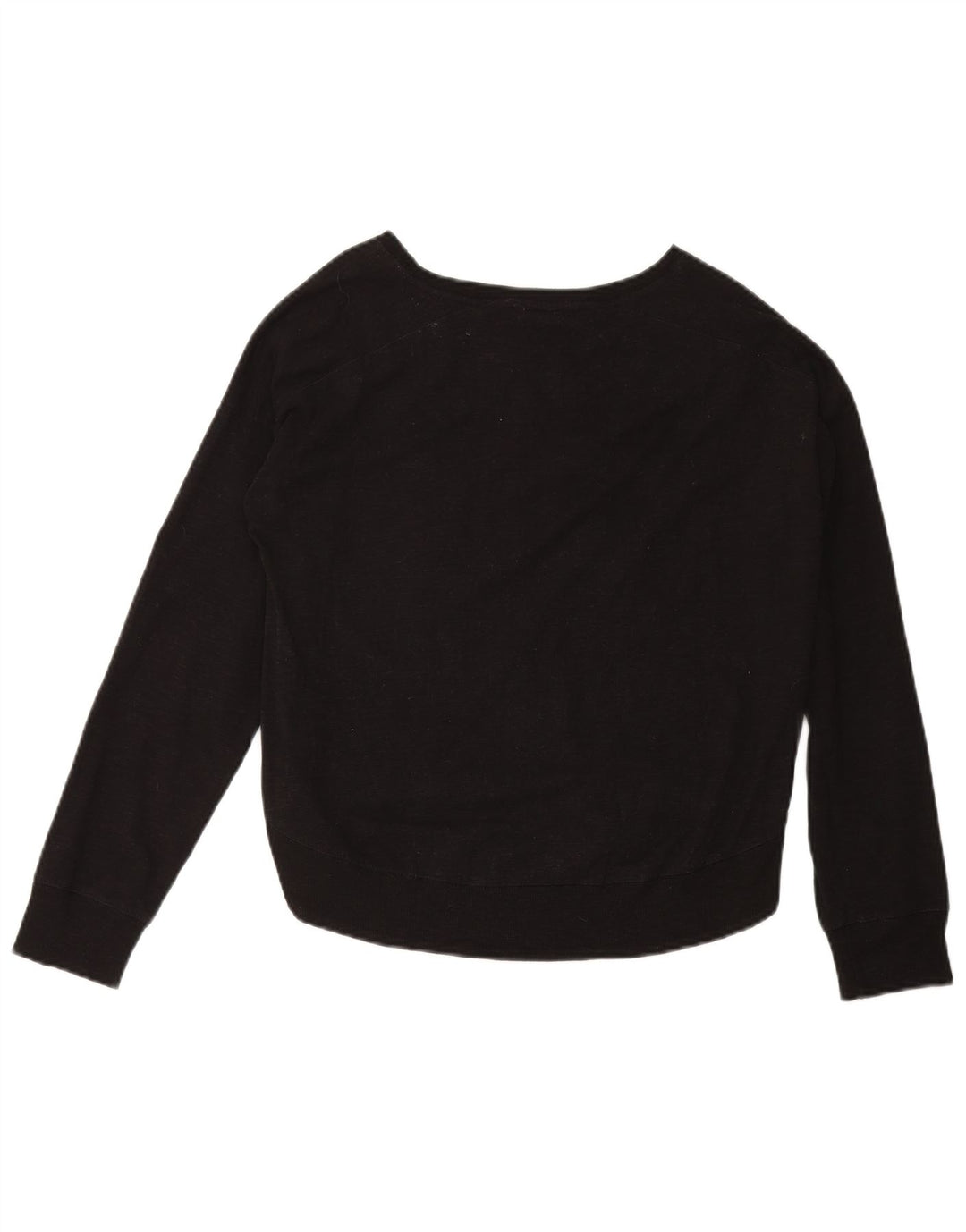 BENETTON Womens Graphic Sweatshirt Jumper UK 14 Medium Black Cotton