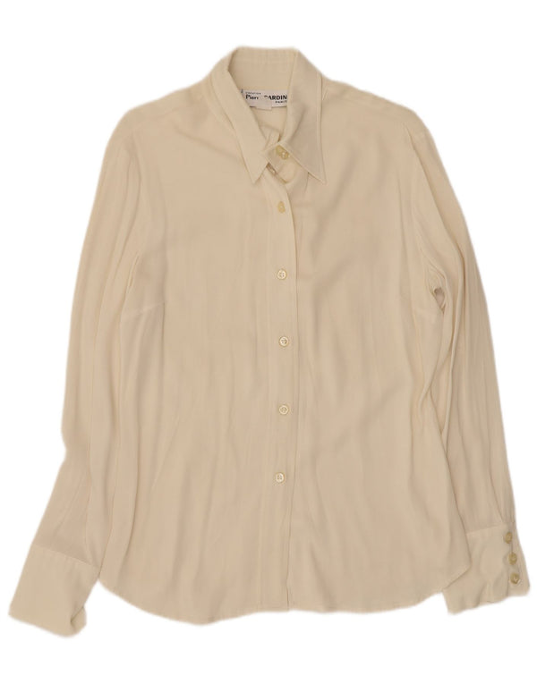 Pierre Cardin Damen Hemdbluse UK 12 Medium Off White