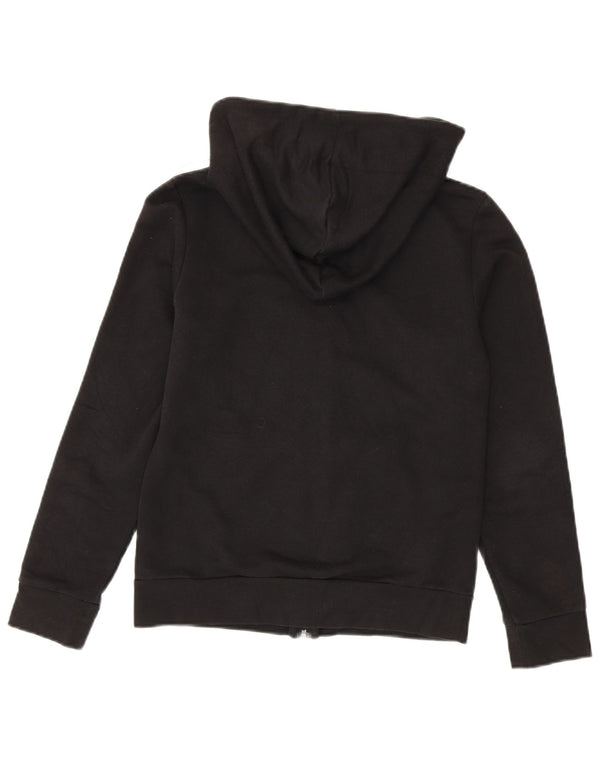 Adidas Damen Zip Hoodie Pullover UK 8/10 Small Schwarz Baumwolle