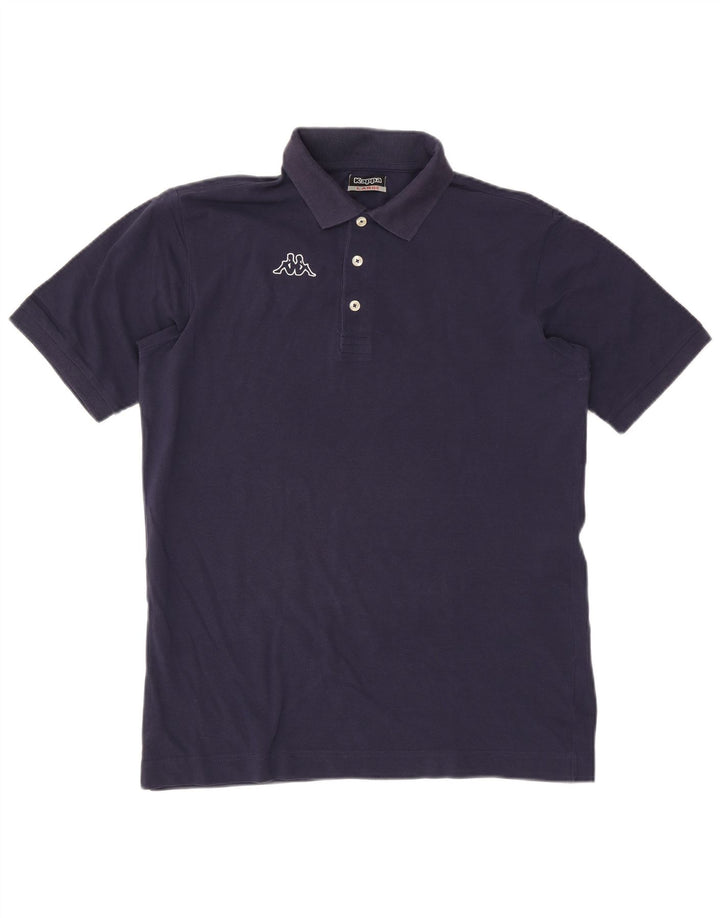 Kappa Herren-Poloshirt mit Grafik, groß, marineblaue Baumwolle