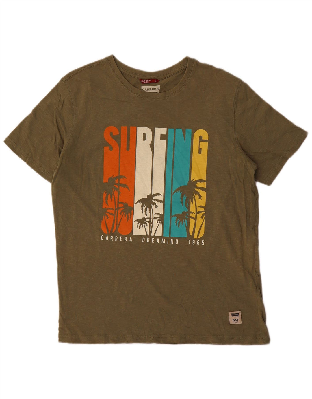 Carrera Herren Grafik-T-Shirt-Oberteil Medium Khaki Gefleckt