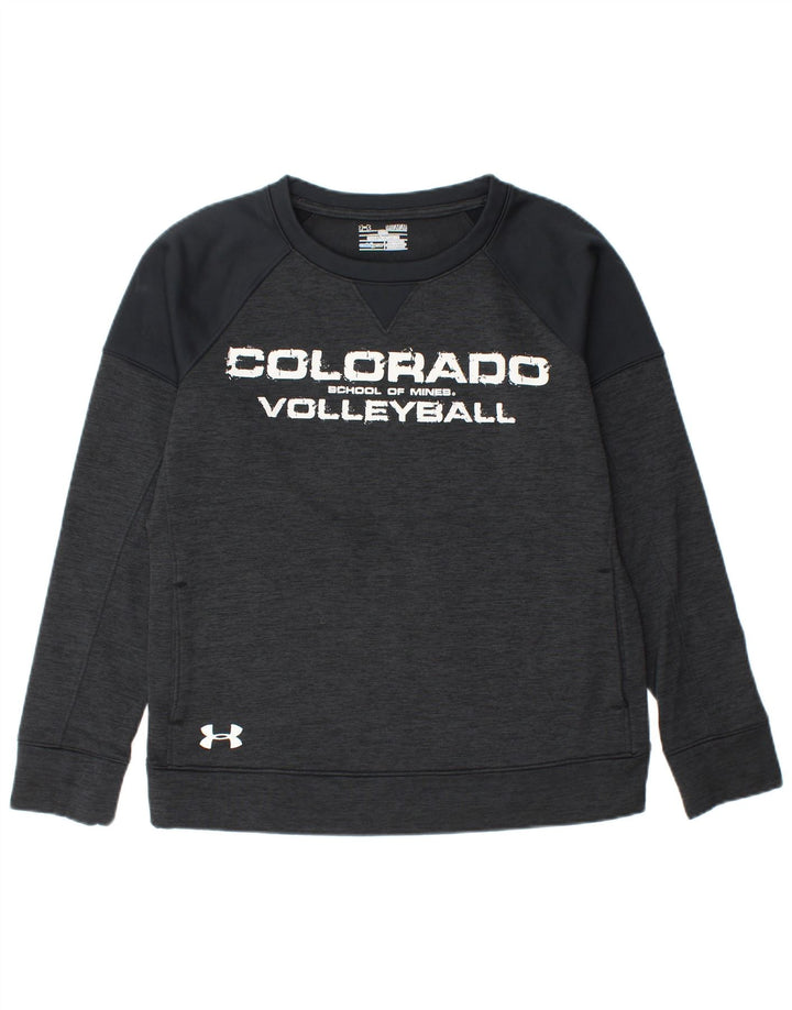 UNDER ARMOUR Damen Cold Gear Sweatshirt-Pullover UK 14 Medium Schwarz
