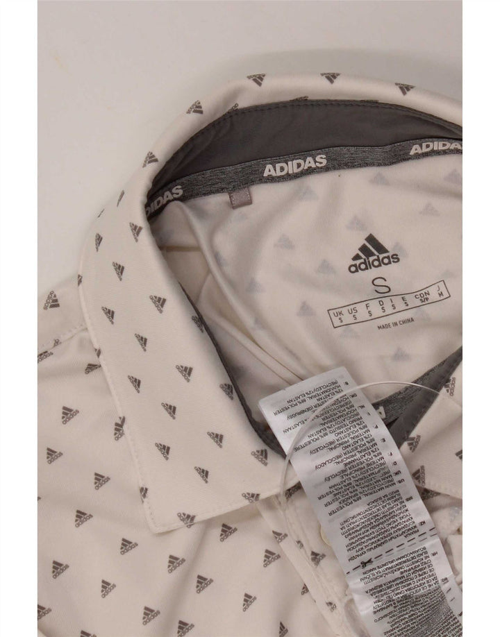 Adidas Herren-Poloshirt mit Grafik, Größe S, Weiß, Polyester